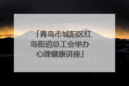 青岛市城阳区红岛街道总工会举办心理健康讲座